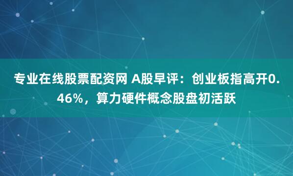 专业在线股票配资网 A股早评：创业板指高开0.46%，算力硬件概念股盘初活跃