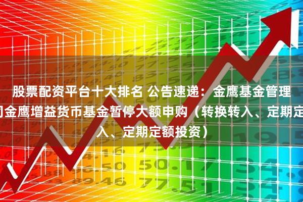 股票配资平台十大排名 公告速递：金鹰基金管理有限公司金鹰增益货币基金暂停大额申购（转换转入、定期定额投资）